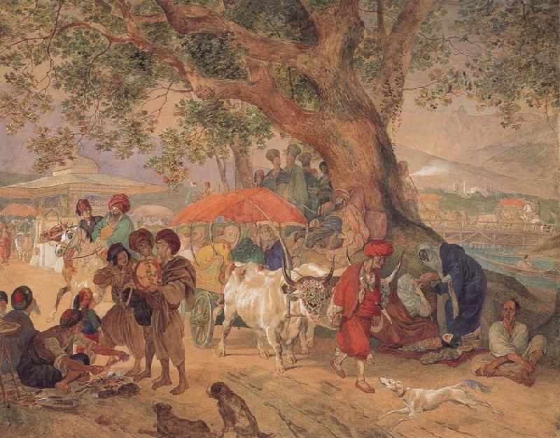 Karl Briullov A Break in the Journey,Near Constantinople